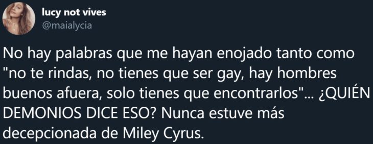 Miley Cyrus enfurece a Internet al decir que las mujeres solo necesitan a un hombre