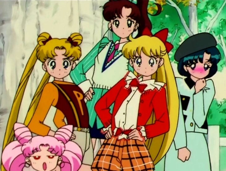 Moda de Sailor Moon; Chibimoon, Serena, Lita, Ami y Mina