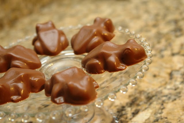 Ranas de chocolate similares a las que aparecen en Harry Potter y la piedra filosofal