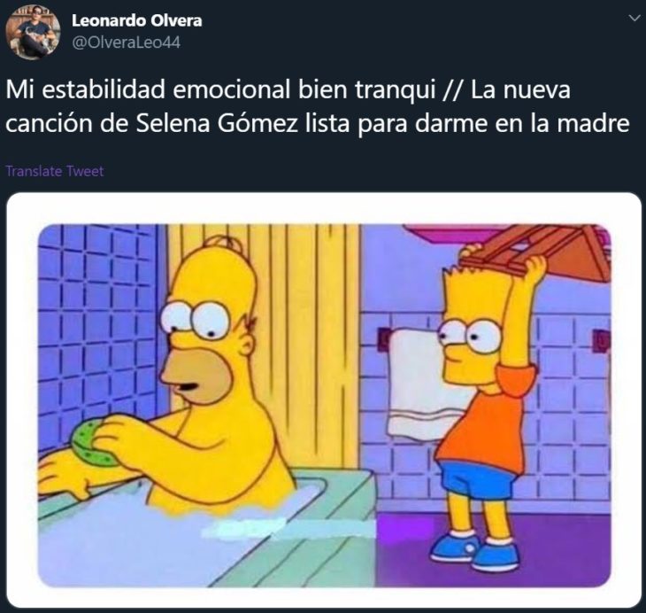 Lose you to love me de Selena Gomez para Justin Bieber se vuelve viral; meme de Los Simpson; Bart y Homero con silla