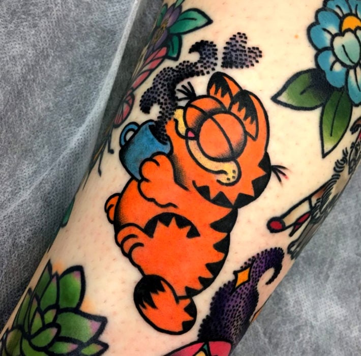 Tatuajes de caricaturas de Cartoon Network; Garfield
