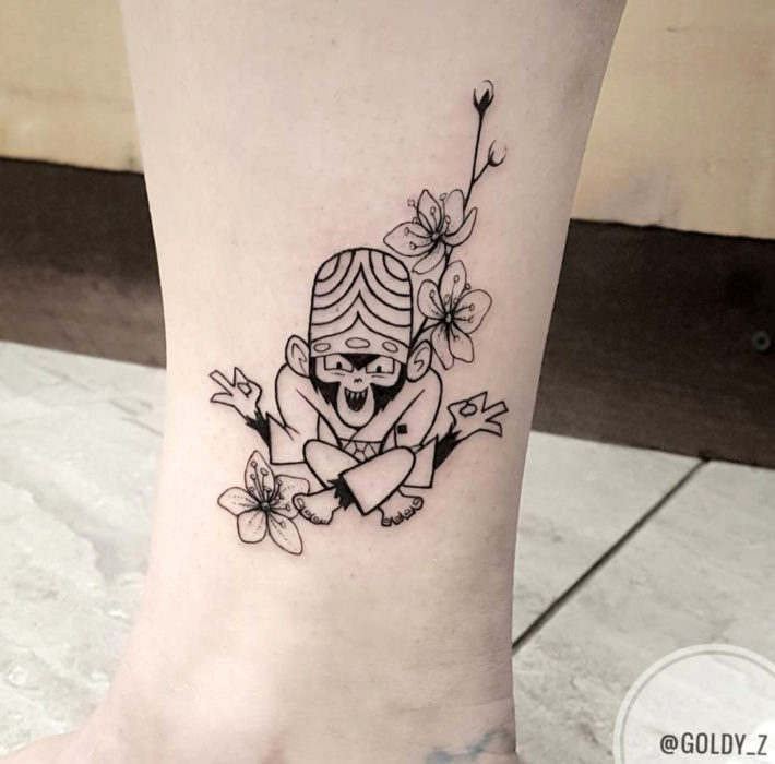 Tatuajes de caricaturas de Cartoon Network; Mojojojo de Las Chicas Superpoderosas