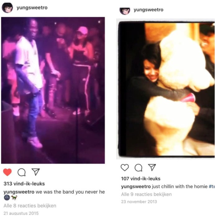 Publicación en Instagram sobre la infidelidad de Travis Scott a Kylie Jenner 