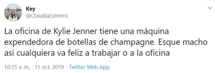 Comentarios en twitter sobre el tour de la oficina de kylie Jenner 