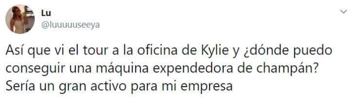 Comentarios en twitter sobre el tour de la oficina de kylie Jenner 
