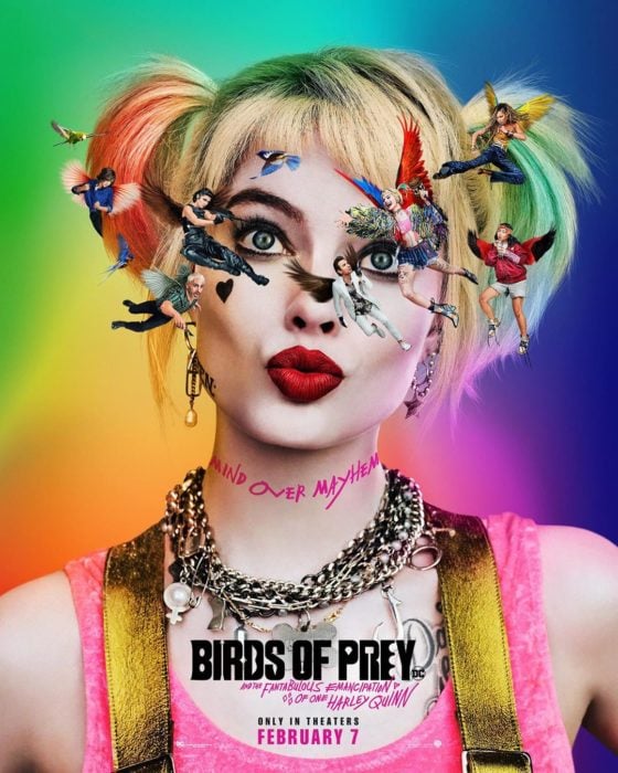 Poster oficial de la película Birds of prey de Harley Quiin presentado en Instagram
