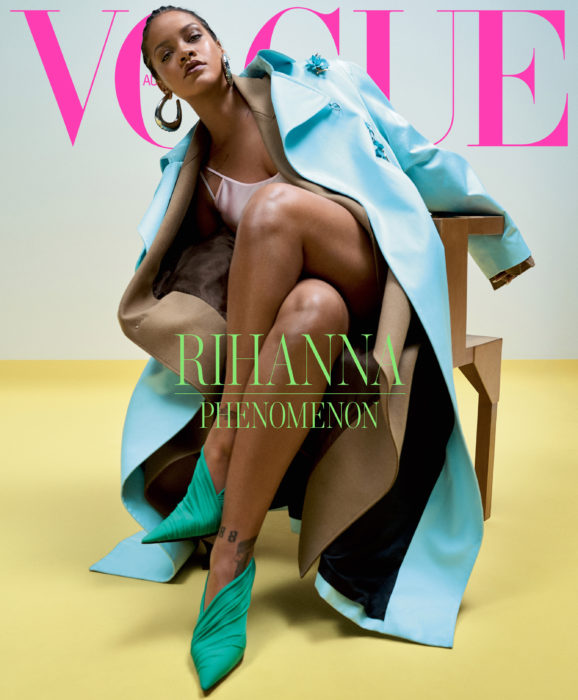 Rihanna en la portada de la revista de moda Vogue Australia, mayo del 2019