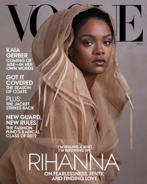 Rihanna en la portada de la revista de moda Vogue Estados Unidos, noviembre del 2019