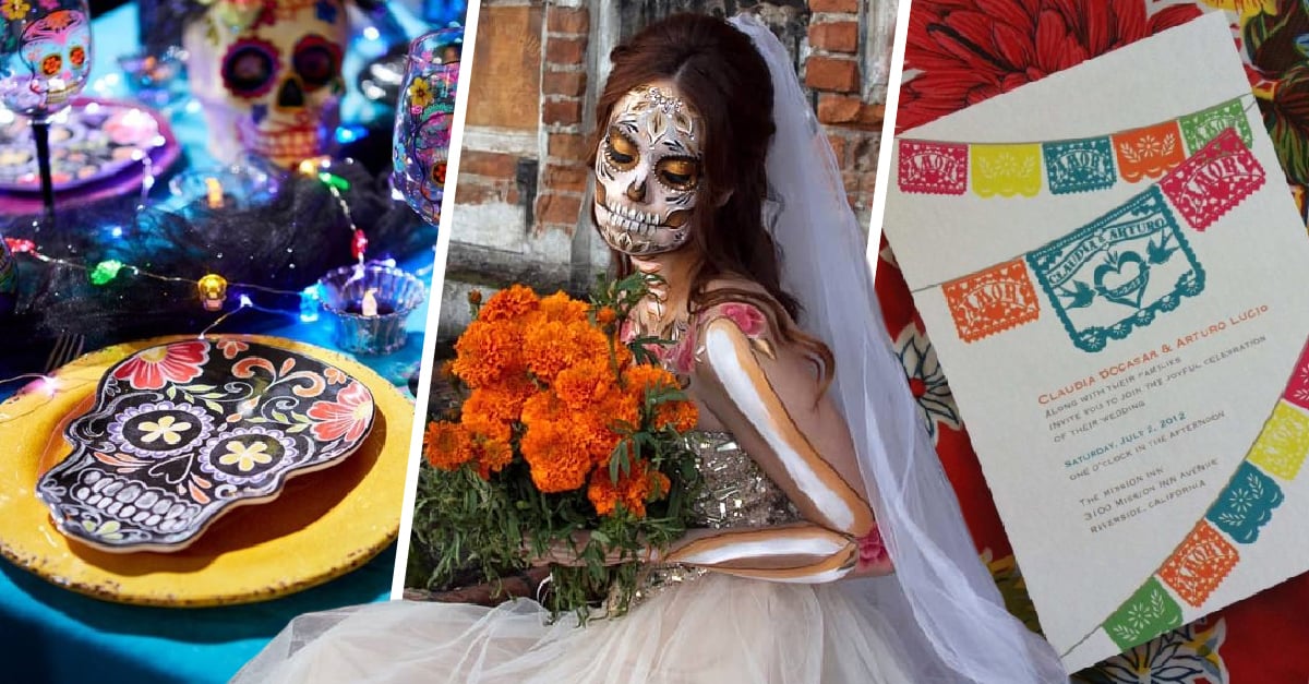 Fotos de bodas con temática del día de muertos en México
