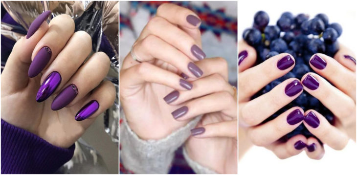 Chicas mostrando sus manos con manicura en tono morado