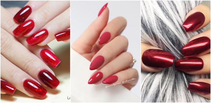 Chicas mostrando su manicura con uñas rojas