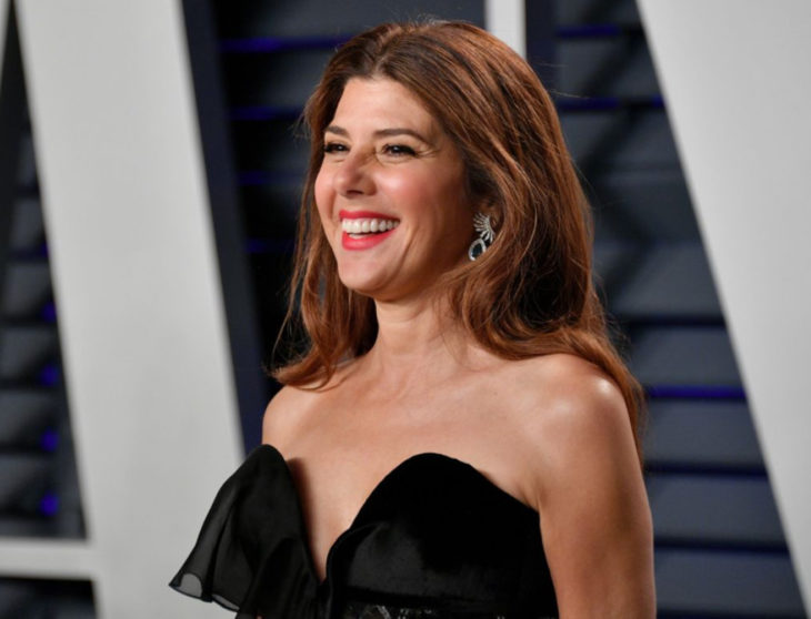 Famosos que decidieron no ser padres; Marisa Tomei con vestido negro