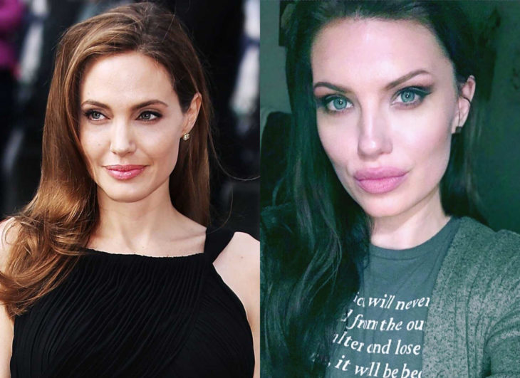 Famosos y sus doppelgängers; Angelina Jolie