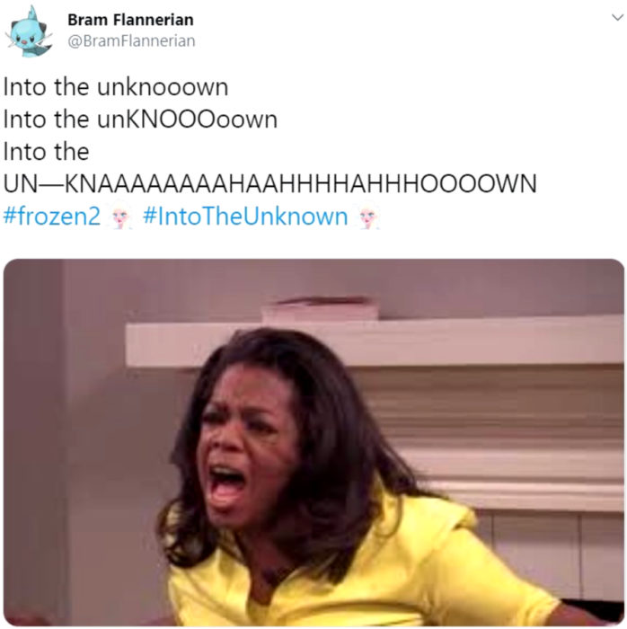 La canción de Into the Unknown de Frozen 2 es la nueva Let it go; meme de Oprah Winfrey