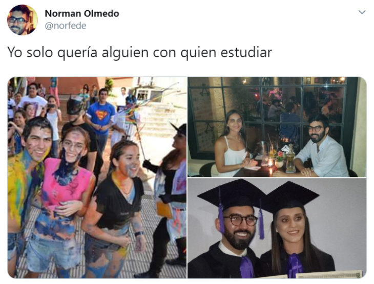 Historia en Twitter con el hastag Yo solo quería, de parejas que se conocieron de manera inusual