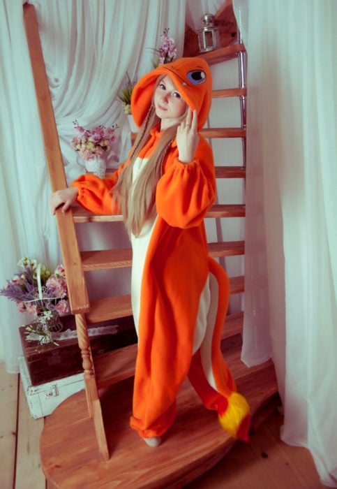 Kigurumis; pijama estilo mameluco calientita de Pokemon Charmander 