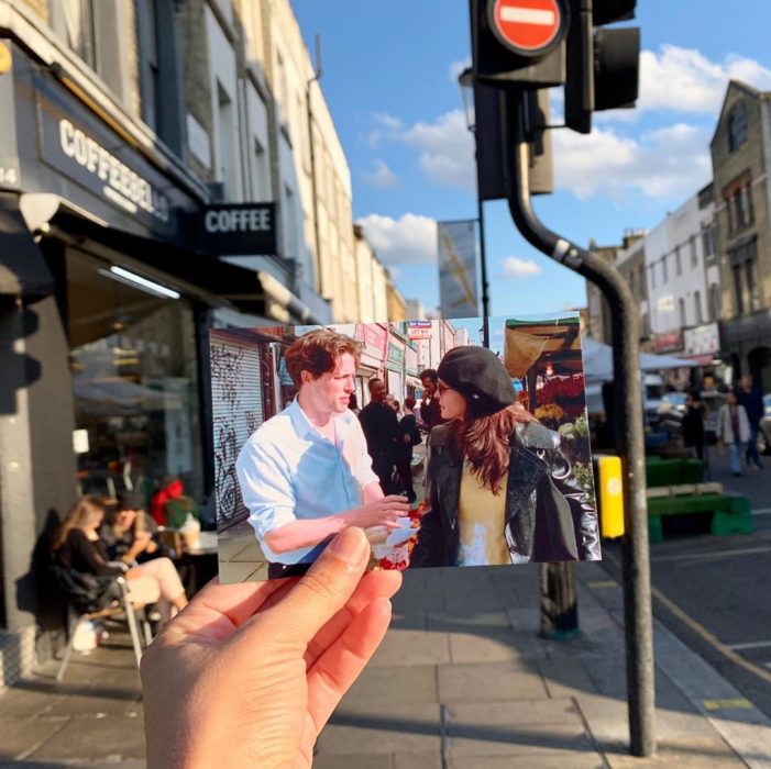 Andrea David viaja fotografiando locaciones de películas; Un lugar llamado Notting Hill; William, Anna Scott, Hugh Grant, Julia Roberts