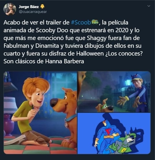 Tuit sobre la nueva película de Scooby Doo