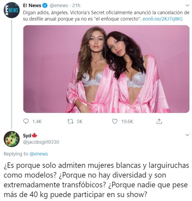 Victoria's Secret anuncia la cancelación de su desfile de modas