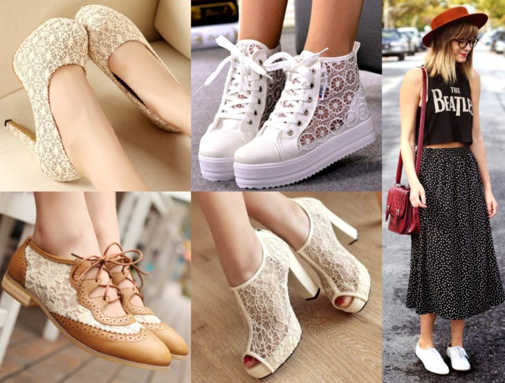 Outfits con zapatos para cada día de la semana; zapatillas de encaje