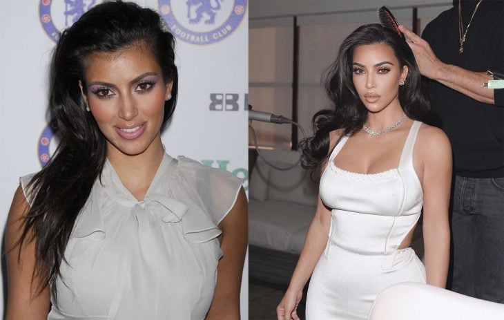 Comparación de Kim Kardashian primer episodio de la serie vs actualmente 