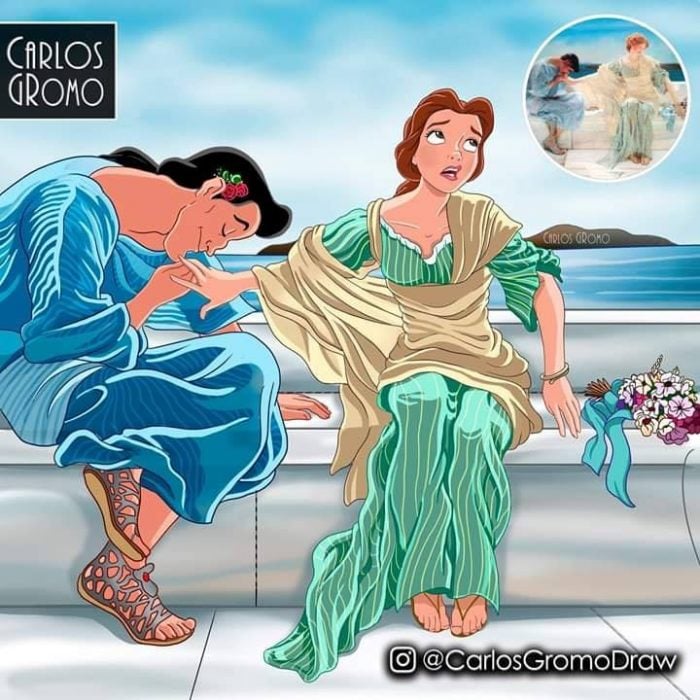 Dibujos de Carlos Gromo, Disney, Bella y Gastón 
