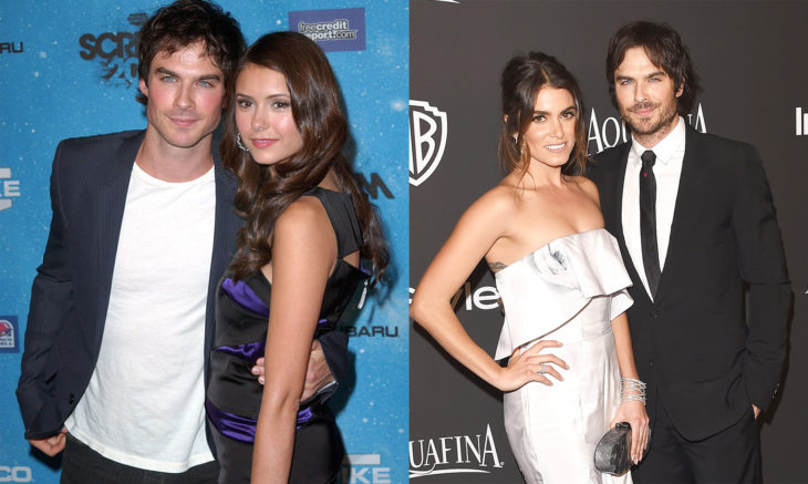 Nikki Reed e Ian Somerhalder abrazados. Nina Dovbre e ian shomerlander abrazados