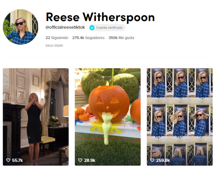 Pagina de tik tok de reese witherspoon 