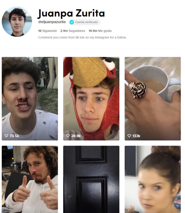 Pagina de tik tok de juanpa zurita 