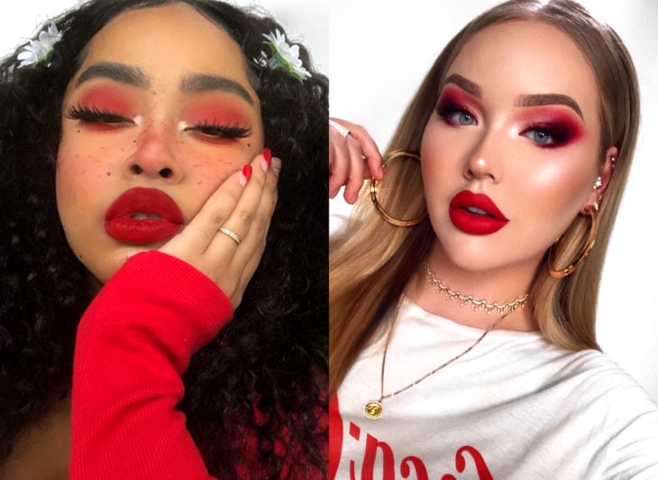 Maquillaje que será tendencia en 2020 según Pinterest; smokey eyes rojo