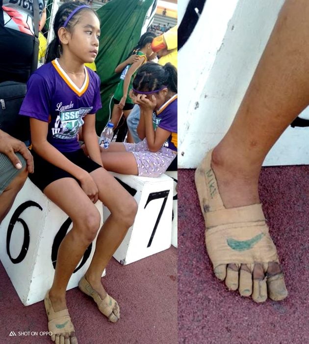 Rhea Bullos, niña filipina, hace sus propios tenis Nike con cinta adhesiva y gana 3 medallas de oro en atletismo