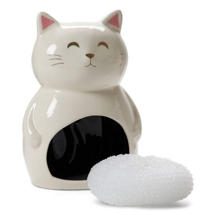 Jabonera de cerámica en forma de gatito