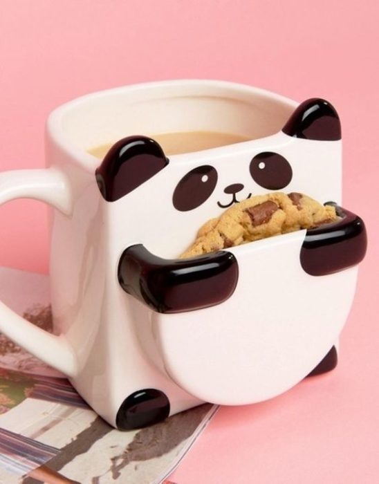 Taza con diseño de oso panda