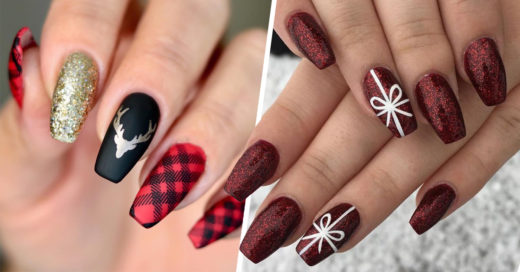 15 Diseños en rojo para una manicura navideña