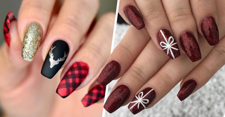 15 Diseños en rojo para una manicura navideña