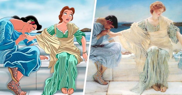 Recrea pinturas con personajes Disney, el resultado es un cuento de hadas