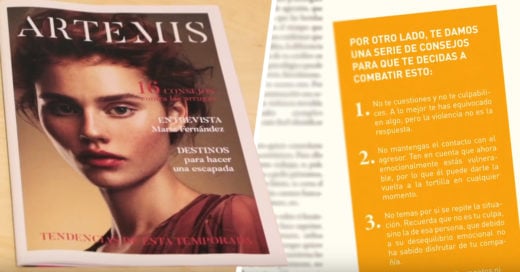 Artemis, la falsa revista de moda que ayuda a mujeres que sufren maltrato