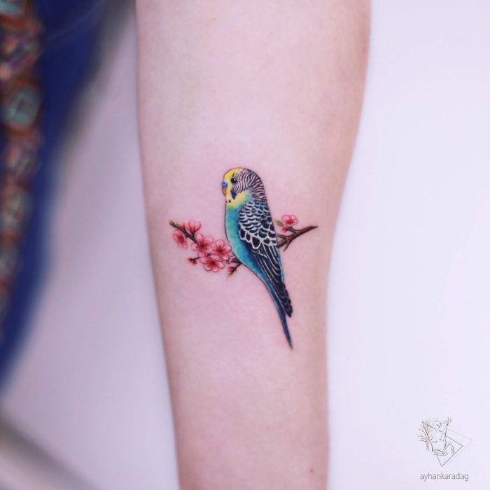 Tatuaje de un pequeño canario 