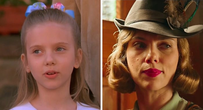 Scarlett Johansson en su primer papel actoral vs el último