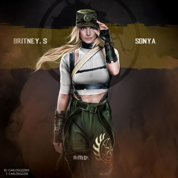 Britney Spears como Sonya ilustrada por Carlos Gonzalez