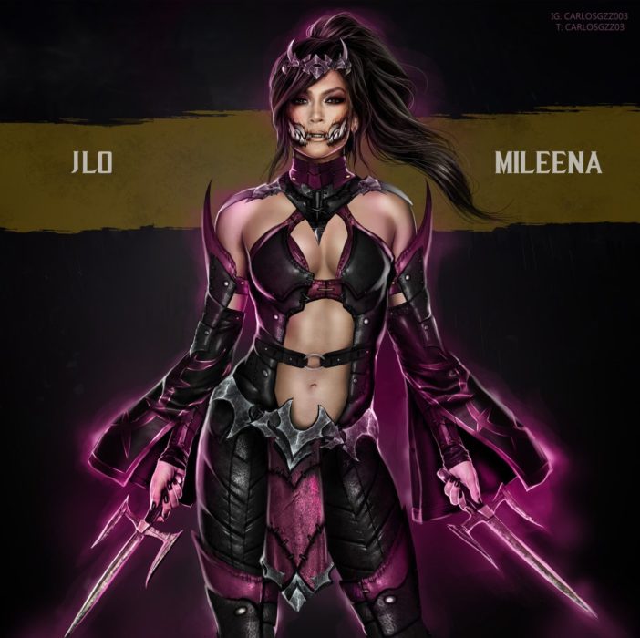 JLo como Mileena ilustrada por Carlos Gonzalez