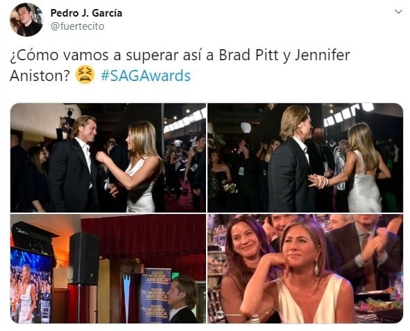 Tuit sobre el rencuentro de Brad Pitt y Jennifer Aniston 