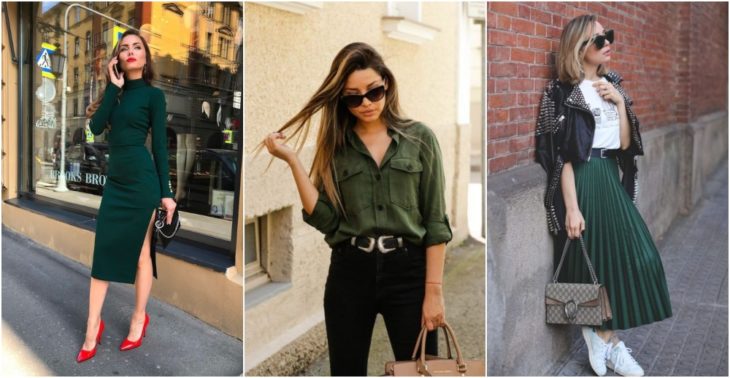 Chicas llevando outfit en tono verde