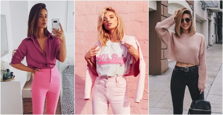 Chicas llevando outfits en tono rosa pastel