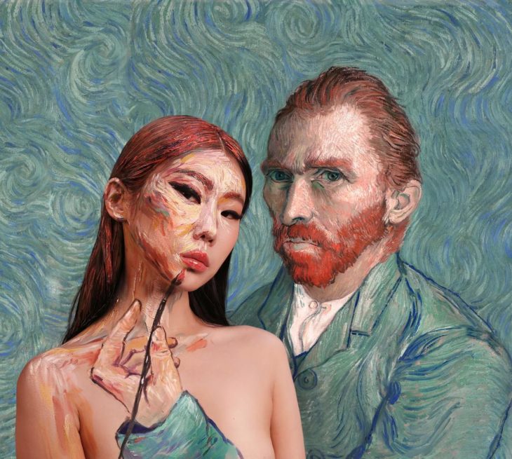 Dain Yoon, artista maquillaje, pintura inspirada en Van Gogh 