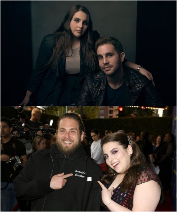 Beanie Feldstein junto a sus hermanos Jonah Hill y Jordan Feldstein