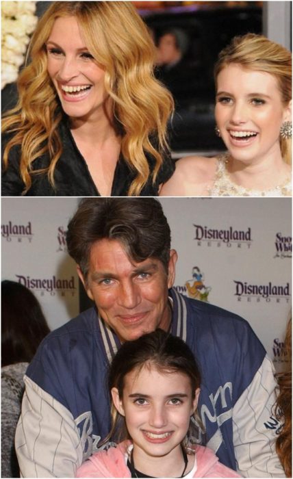 Emma Roberts junto a tu tía Julia Roberts y su papá Eric Robert