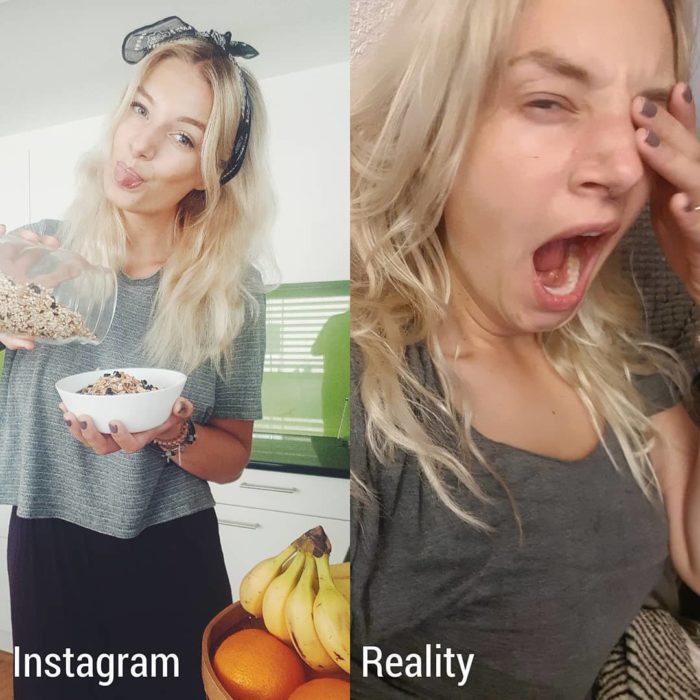 Influencer Kim Britt muestra la verdad detrás de las fotografías perfectas de Instagram; expectativa vs. realidad