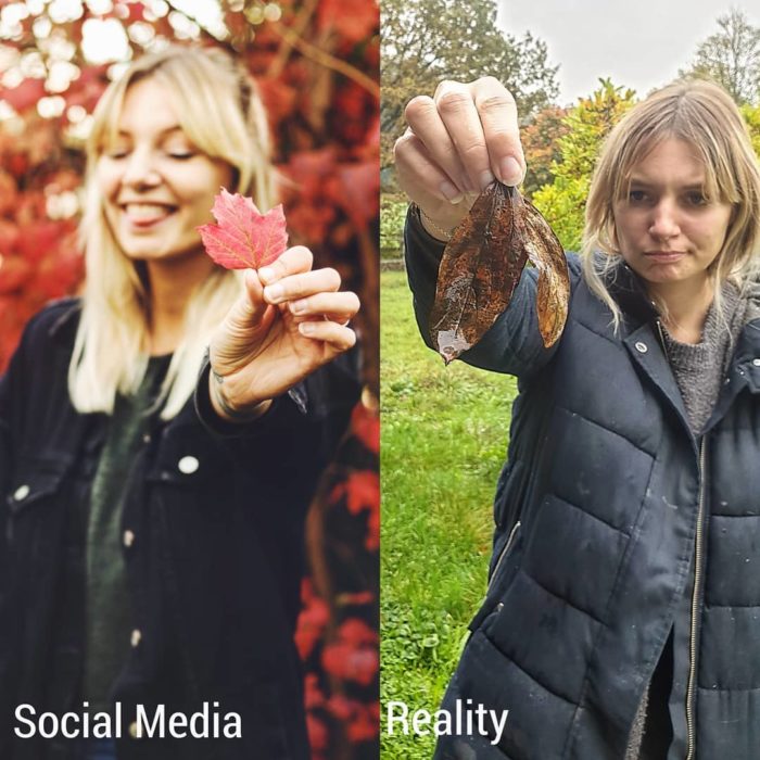 Influencer Kim Britt muestra la verdad detrás de las fotografías perfectas de Instagram; expectativa vs. realidad