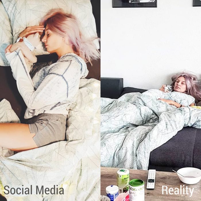 Influencer Kim Britt muestra la verdad detrás de las fotografías perfectas de Instagram; expectativa vs. realidad